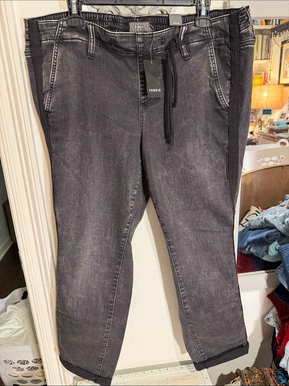 torrid Faded Black Drawstring Denim Joggers